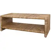Kanza Coffee Table with Shelf in Natural Abaca